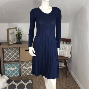 Max Studio Navy Blue Long Sleeve Dress